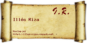 Illés Riza névjegykártya